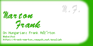 marton frank business card